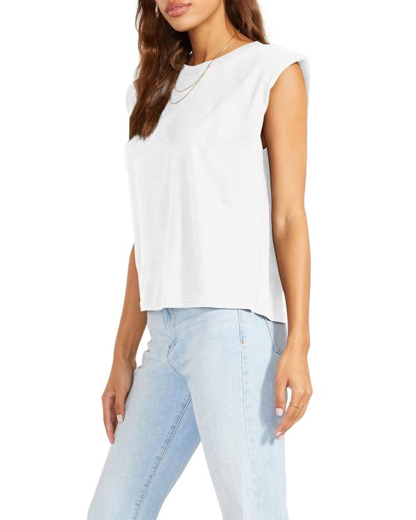 Steve Madden Just Add Boardroom Tank Women's Tops White | SM-263BN