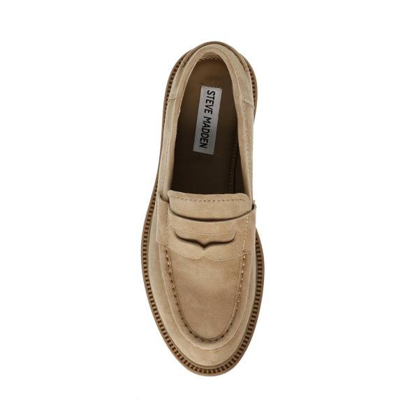 Steve Madden Kallen Sand Suede Women's Loafers Brown | SM-254FL