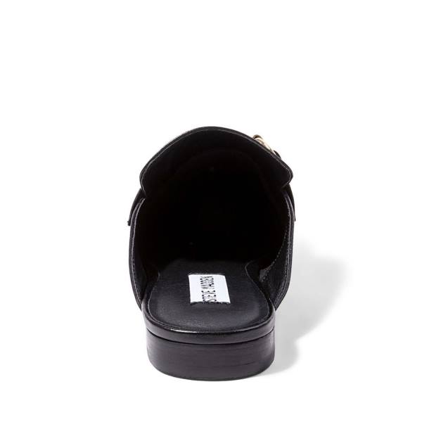 Steve Madden Kandi Leather Women's Flat Shoes Black | SM-647PL