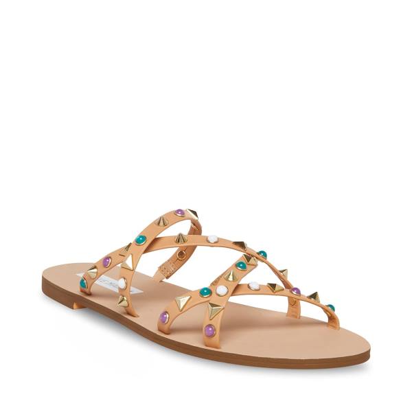 Steve Madden Kelsey Natural Women's Sandals Beige Multicolor | SM-890YR