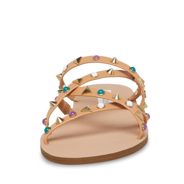 Steve Madden Kelsey Natural Women's Sandals Beige Multicolor | SM-890YR