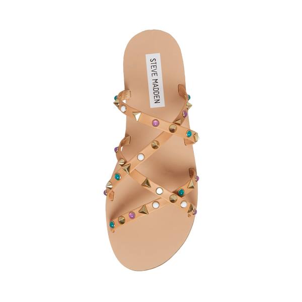 Steve Madden Kelsey Natural Women's Sandals Beige Multicolor | SM-890YR