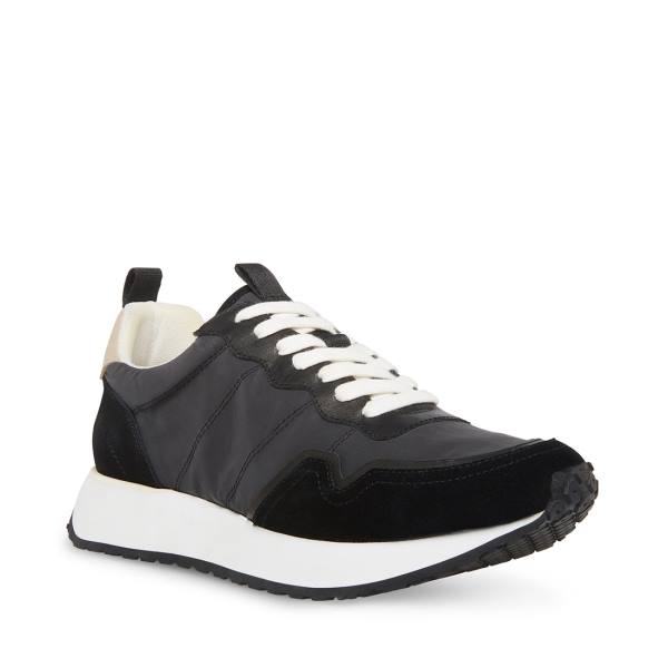 Steve Madden Kendrick Bone Men's Sneakers Black / Beige | SM-280BS