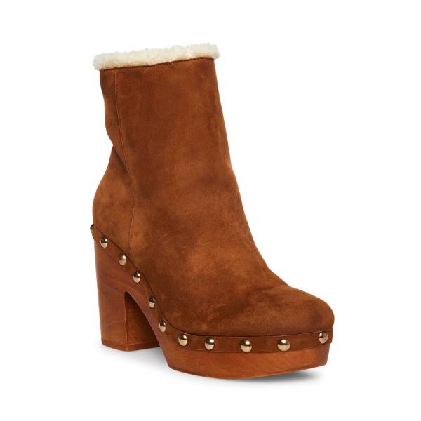 Steve Madden Kent Chestnut Suede Women's Booties Brown | SM-870XL