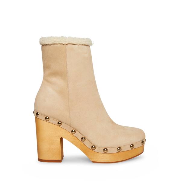 Steve Madden Kent Sand Suede Women\'s Booties Brown | SM-318NW