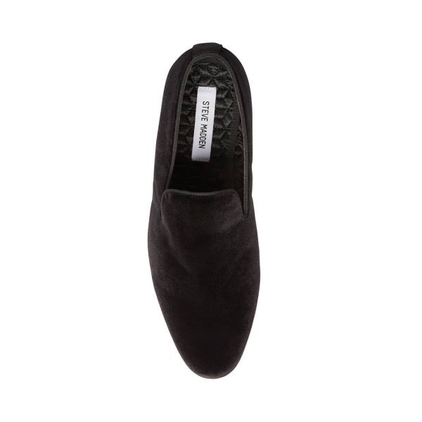 Steve Madden Laight Velvet Men's Loafers Black | SM-396EB