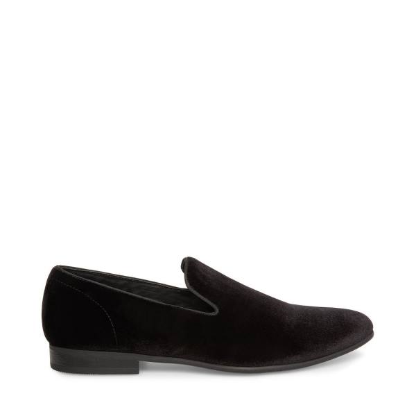 Steve Madden Laight Velvet Men\'s Loafers Black | SM-396EB