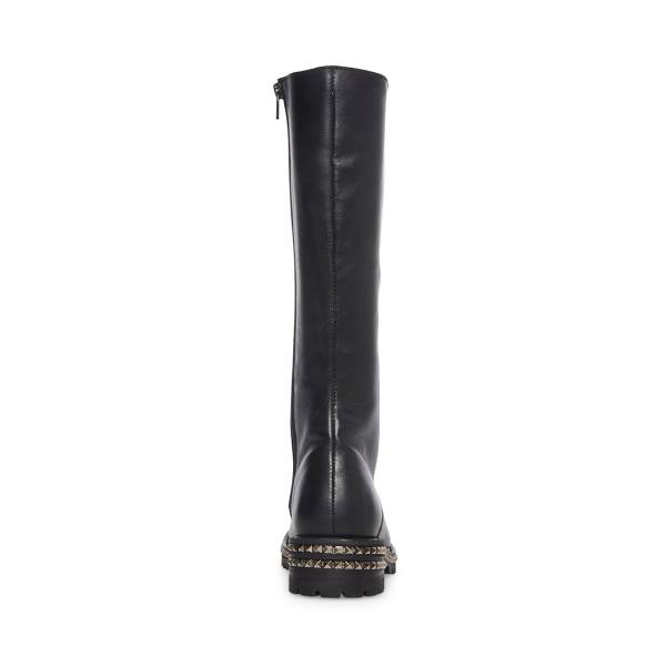 Steve Madden Lakewood Leather Women's Boots Black | SM-673ZT