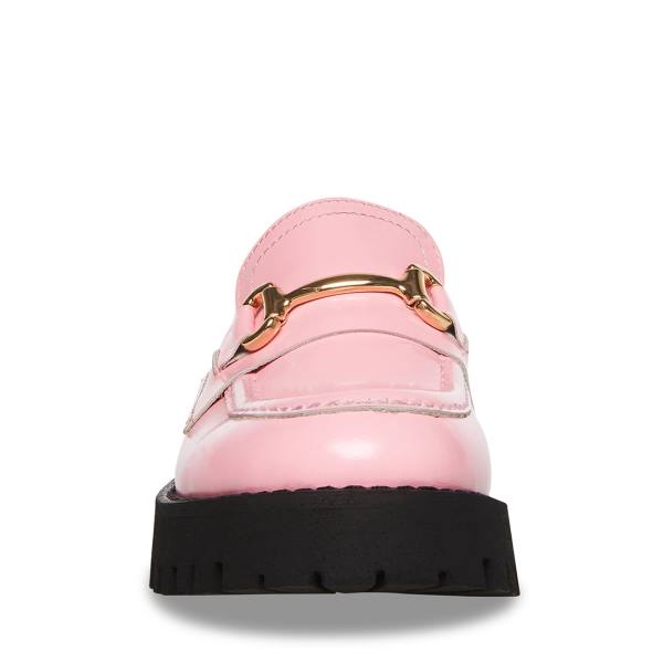 Steve Madden Lando Leather Women's Loafers Pink | SM-275QK