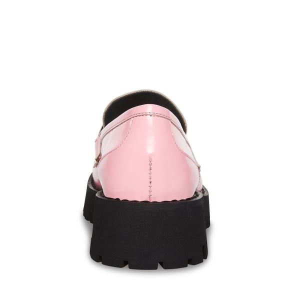 Steve Madden Lando Leather Women's Loafers Pink | SM-275QK