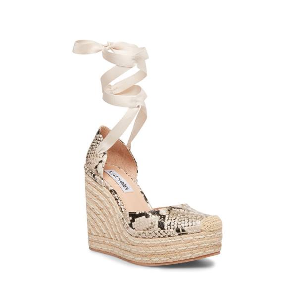 Steve Madden Lani Snake Women's Sandals Gold Snake | SM-072QH