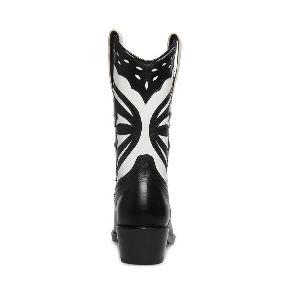 Steve Madden Laredo-m Women's Boots Black White | SM-854JZ