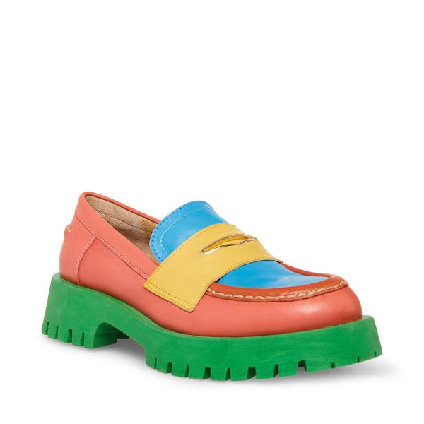 Steve Madden Lawrence Bright Women's Loafers Light Multicolor | SM-153TE