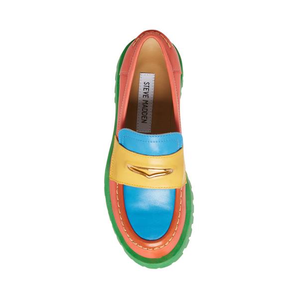 Steve Madden Lawrence Bright Women's Loafers Light Multicolor | SM-153TE