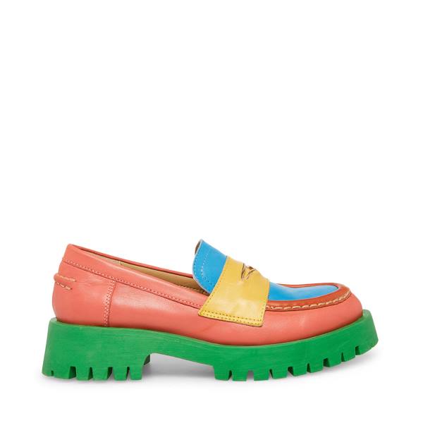 Steve Madden Lawrence Bright Women\'s Loafers Light Multicolor | SM-153TE