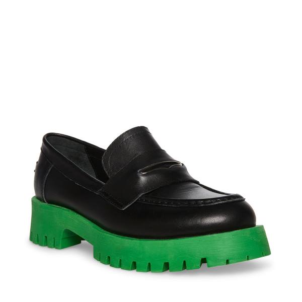 Steve Madden Lawrence Women's Loafers Black Green | SM-234XV