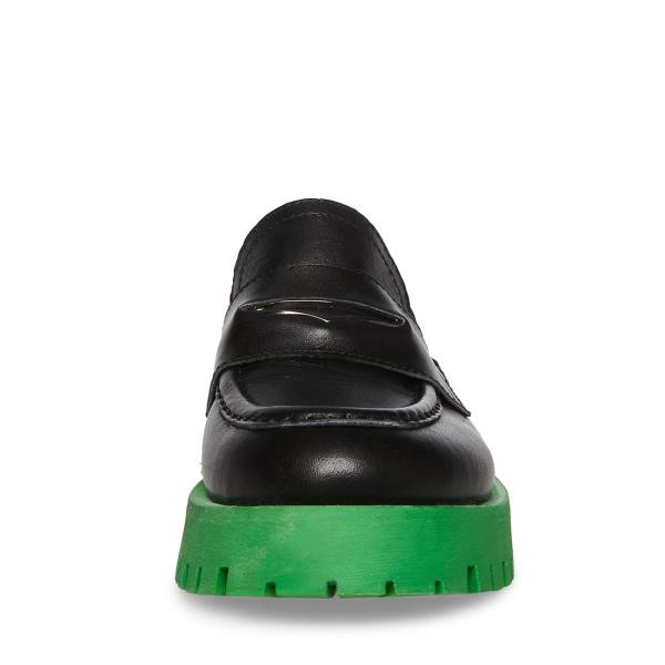 Steve Madden Lawrence Women's Loafers Black Green | SM-234XV