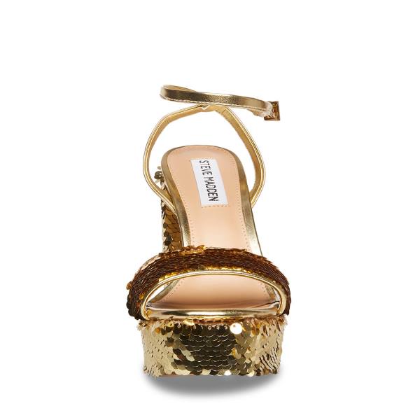 Steve Madden Lessa-s Women's Heels Gold | SM-560ZX