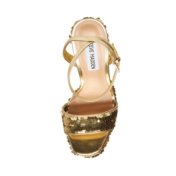 Steve Madden Lessa-s Women's Heels Gold | SM-560ZX