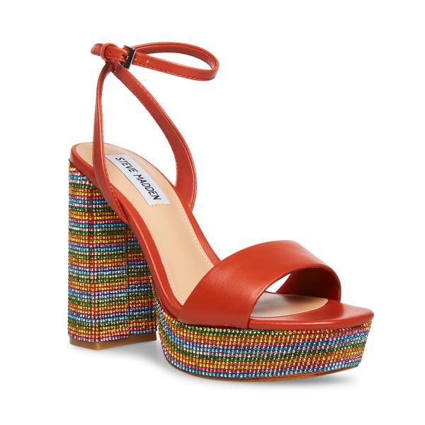 Steve Madden Lessora Rust Women's Heels Red Multicolor | SM-735GL