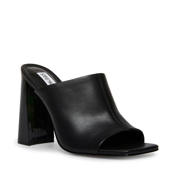 Steve Madden Lexia Leather Women's Heels Black | SM-827VK