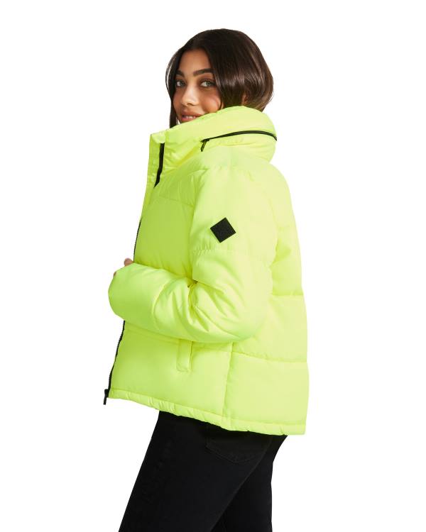 Steve Madden Lime Puffer Women's Jackets Light Green | SM-096FW