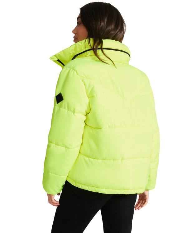 Steve Madden Lime Puffer Women's Jackets Light Green | SM-096FW