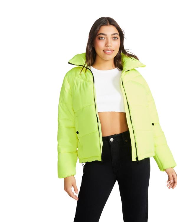 Steve Madden Lime Puffer Women's Jackets Light Green | SM-096FW