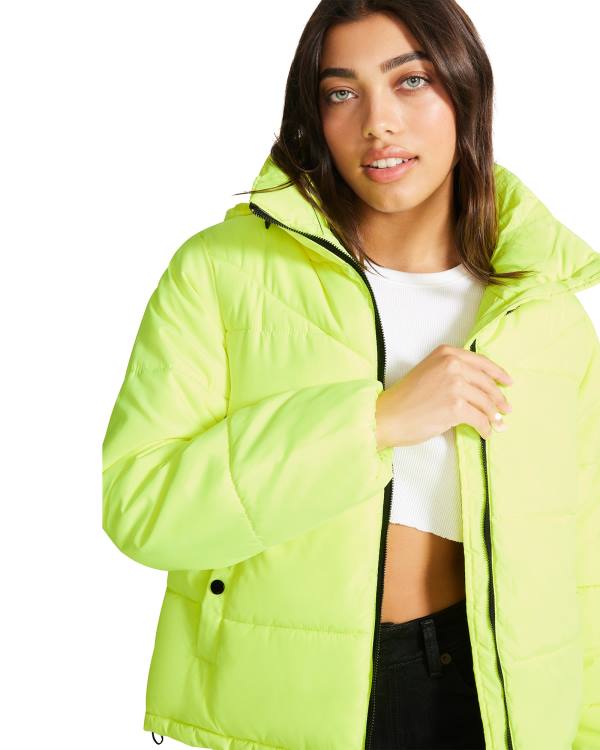 Steve Madden Lime Puffer Women\'s Jackets Light Green | SM-096FW