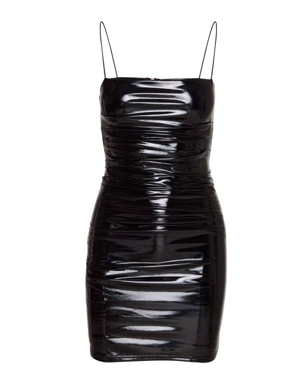 Steve Madden Liquid Vinyl Mini Women's Dress Black | SM-374QA