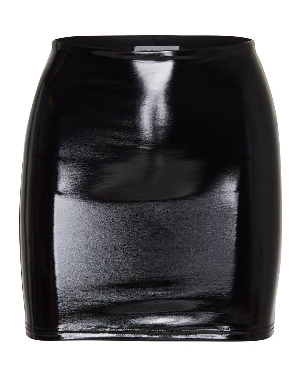 Steve Madden Liquid Vinyl Mini Women's Skirts Black | SM-625JC