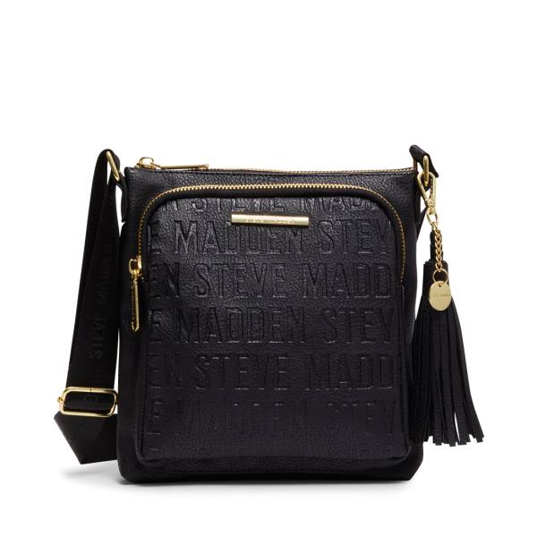 Steve Madden Logo Crossbody Women\'s Shoulder Bags Black | SM-049LT