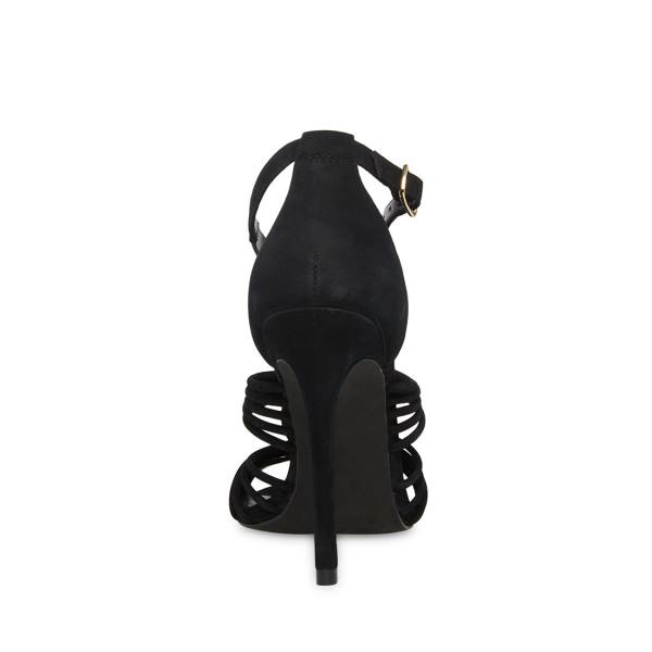 Steve Madden Lydia Nubuck Women's Heels Black | SM-305BL