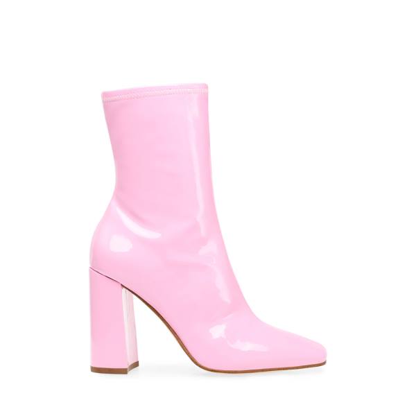 Steve Madden Lynden Patent Women\'s Booties Pink | SM-560HZ