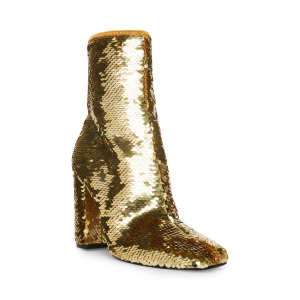 Steve Madden Lynden-s Women's Booties Gold | SM-567ZR