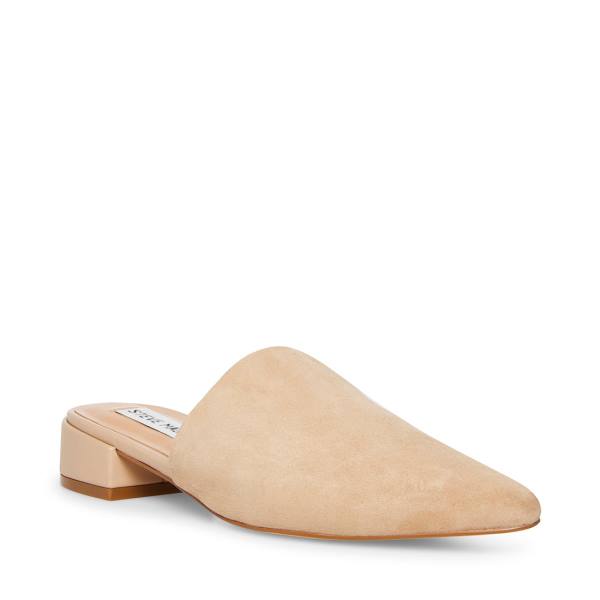 Steve Madden Lyra Camel Suede Women's Flat Shoes Brown | SM-586EW