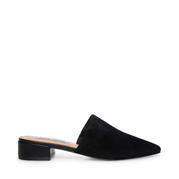 Steve Madden Lyra Suede Women\'s Flat Shoes Black | SM-948NP