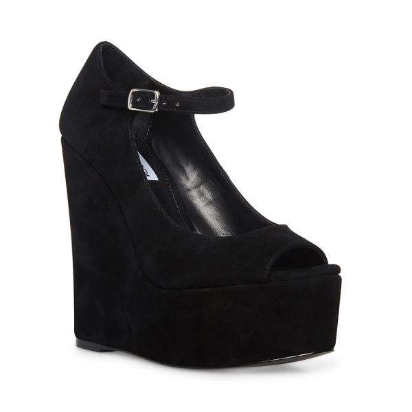 Steve Madden Macie Suede Women's Heels Black | SM-235HG