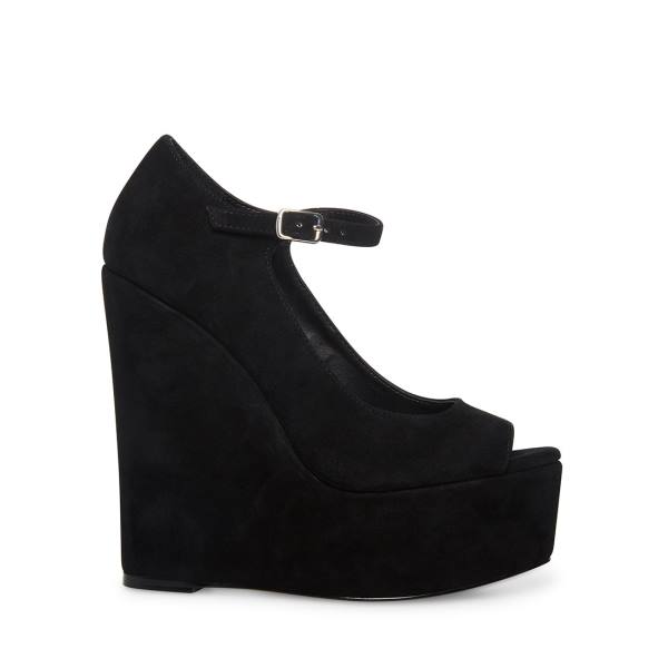 Steve Madden Macie Suede Women\'s Heels Black | SM-235HG