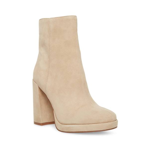 Steve Madden Main Sand Suede Women's Booties Brown | SM-830FR