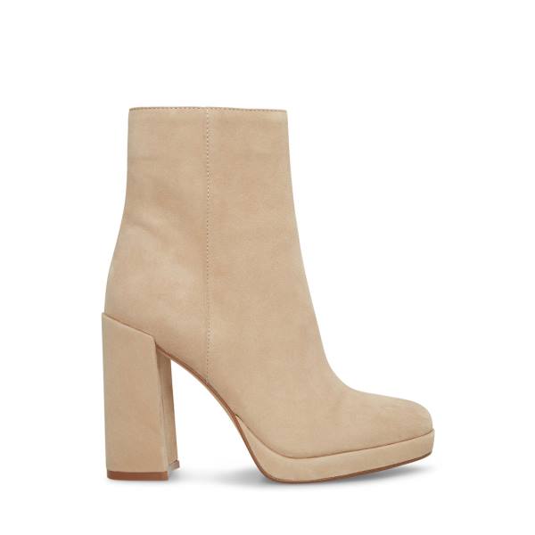 Steve Madden Main Sand Suede Women\'s Booties Brown | SM-830FR