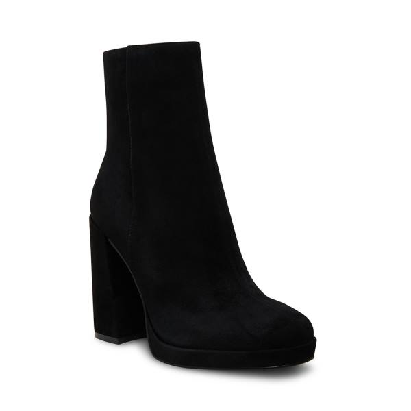 Steve Madden Main Suede Women's Booties Black | SM-590PB