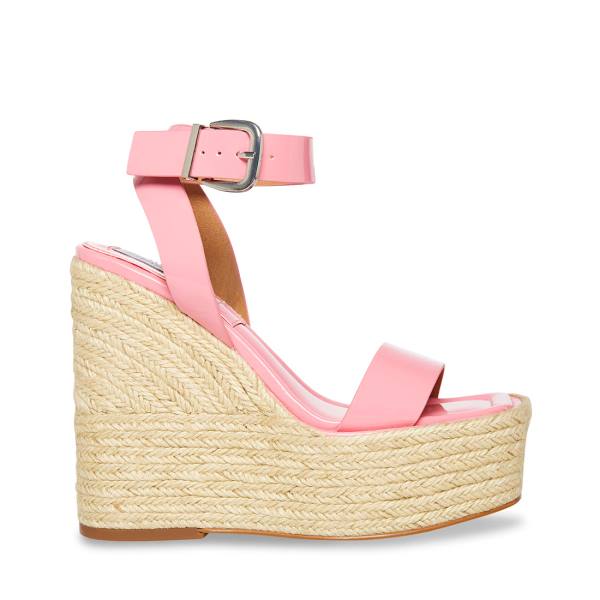 Steve Madden Mallandra Patent Women\'s Sandals Pink | SM-137XH