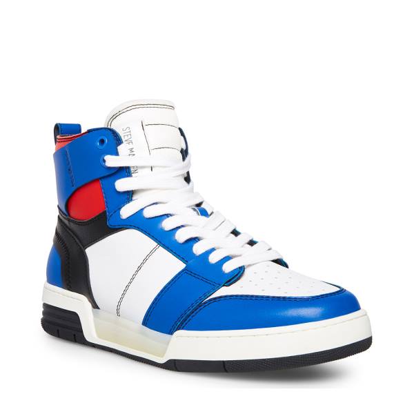 Steve Madden Mallow-white-blue Men's Sneakers Red White Blue | SM-149ZL