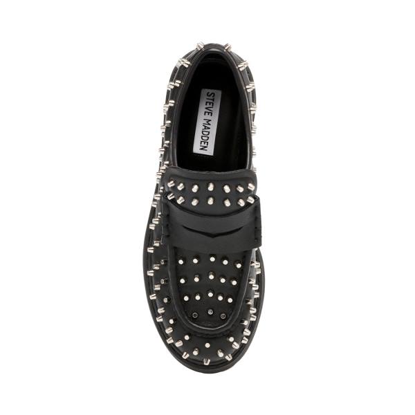 Steve Madden Malvern Studs Women's Loafers Black | SM-930HW