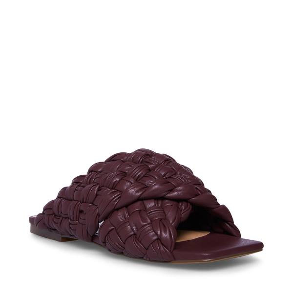 Steve Madden Marina Burgundy Women's Sandals Burgundy | SM-548NM