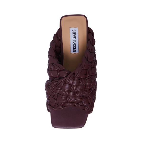 Steve Madden Marina Burgundy Women's Sandals Burgundy | SM-548NM