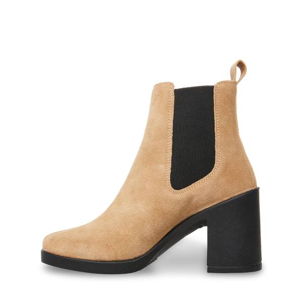 Steve Madden Match Taupe Suede Women's Booties Grey Brown | SM-074CF