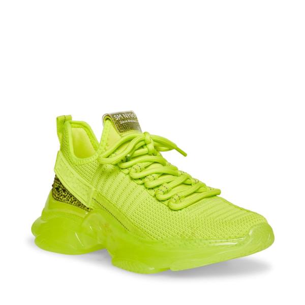 Steve Madden Maxima Lime Women's Sneakers Light Green | SM-390MS