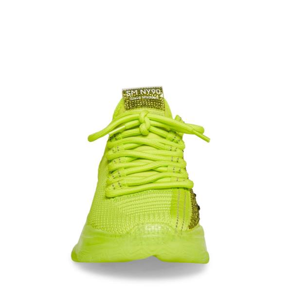 Steve Madden Maxima Lime Women's Sneakers Light Green | SM-390MS